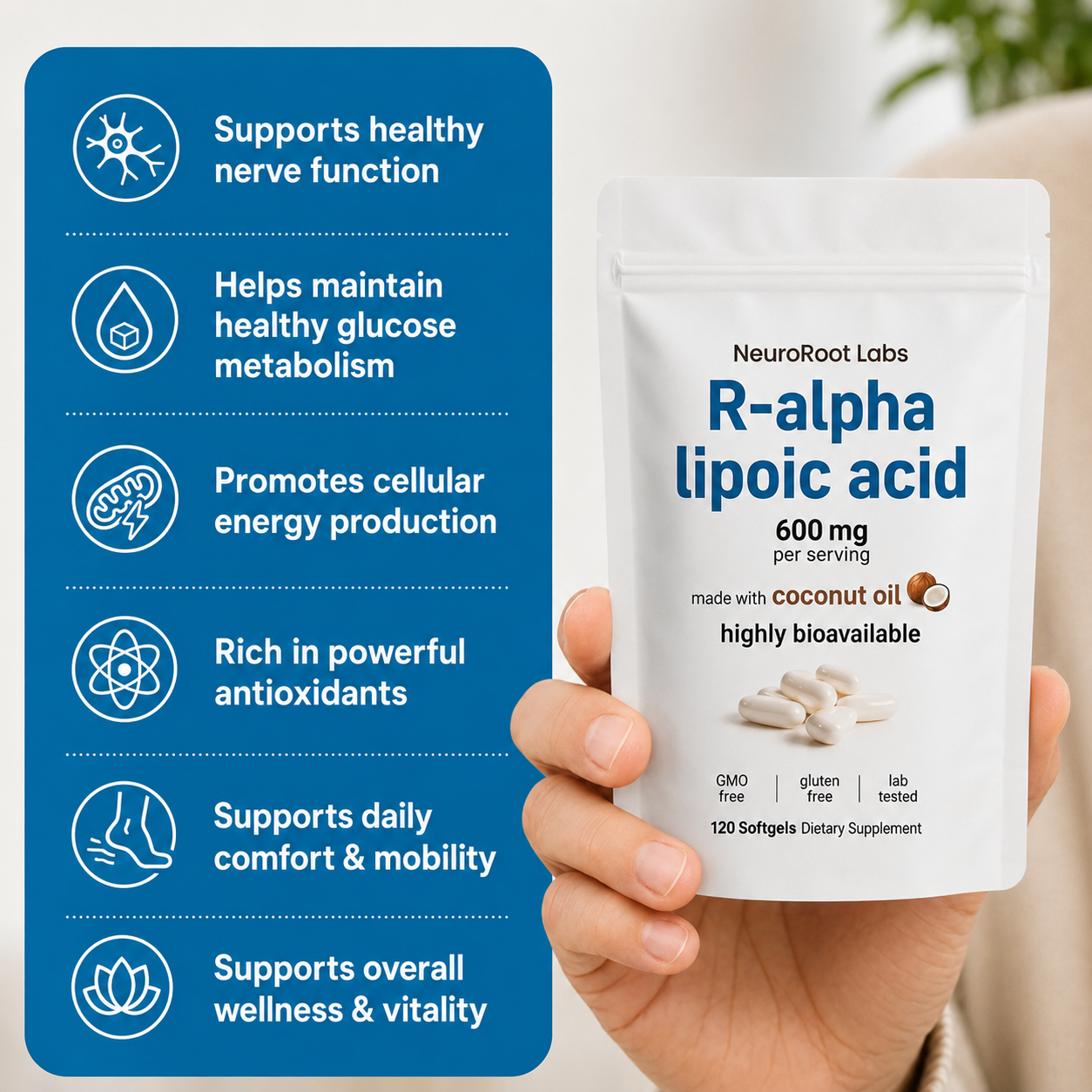 R-Alpha Lipoic Acid Softgels (600mg)