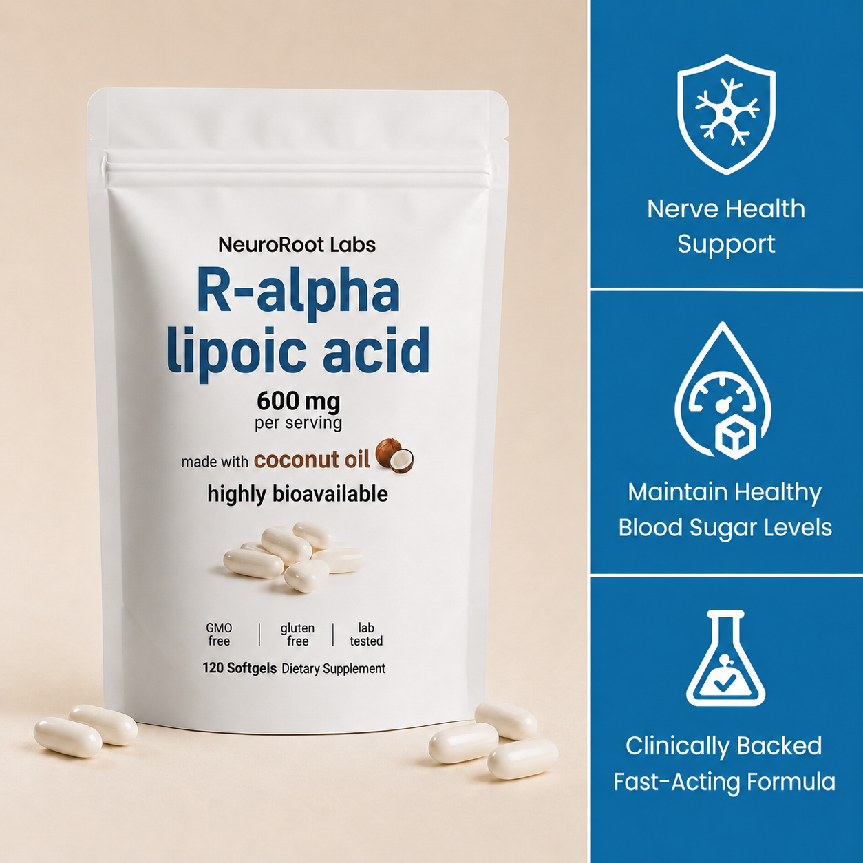 R-Alpha Lipoic Acid Softgels (600mg)